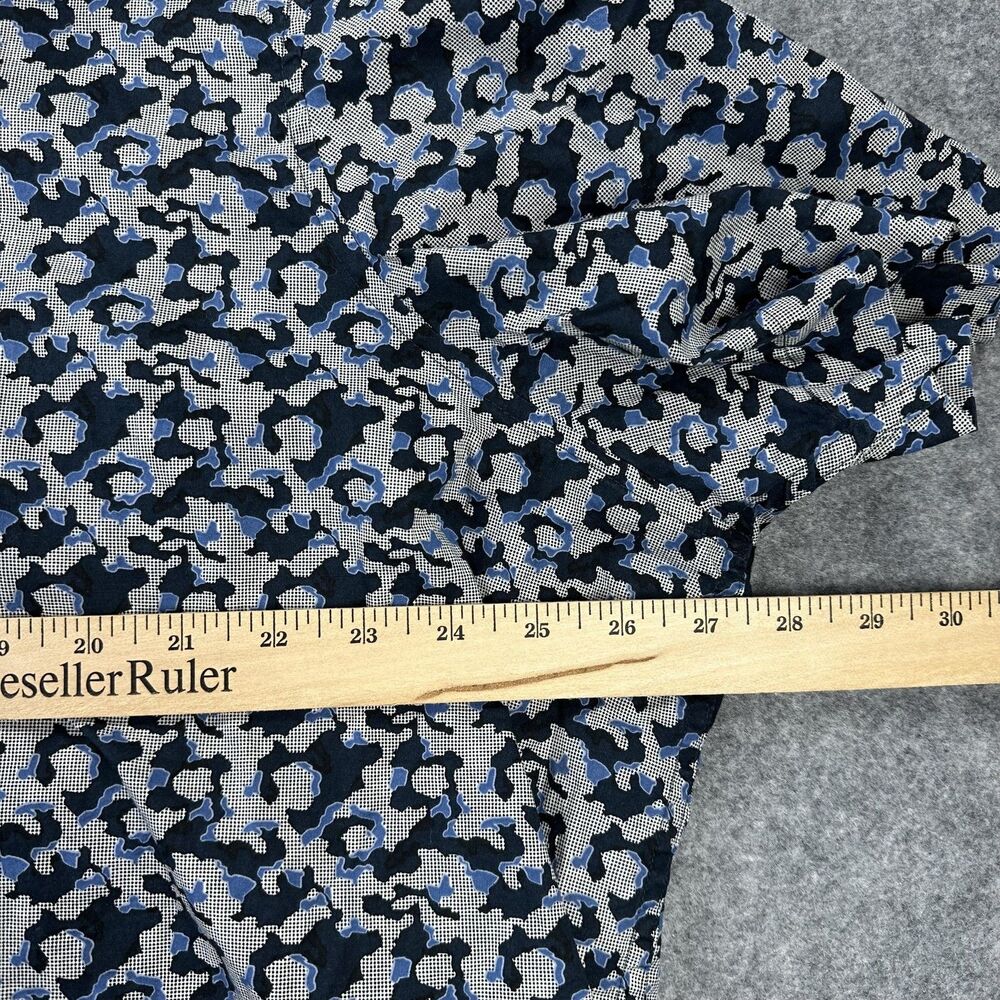 Perry Ellis Shirt Mens 2XL Blue Camo Print Short Sleeve Stretch Button Up Casual - Picture 7 of 9
